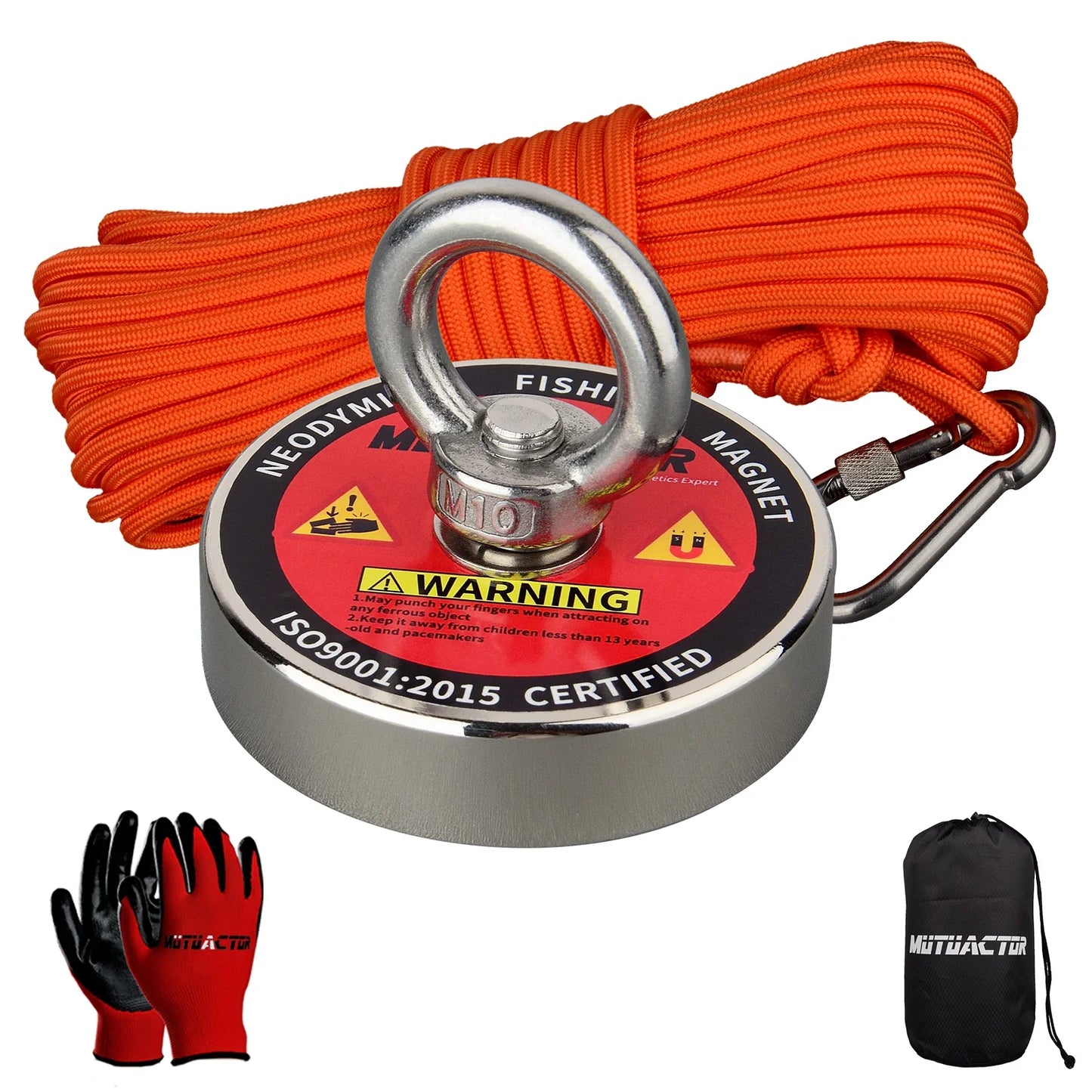 Neodymium Magnet Fishing Set – N52 Rare Earth Pot Magnet with Rope, 120KG or 200KG Pull
