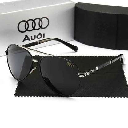 Audi UV400 Polarized AntiGlare Retro Flight Sunglasses Glasses for Motorcycle Classic FrogEye Outdoor Glasses Men Women 501