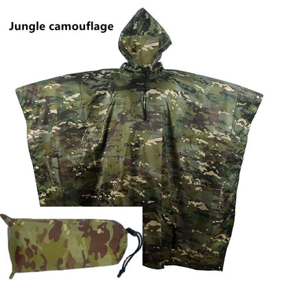 Camouflage Waterproof Poncho – Multifunctional Rain Cover for Camping & Hunting