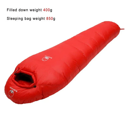 White Goose Down Mummy Sleeping Bag – 800 Fill Power, 4 Warmth Levels, Camping & Travel