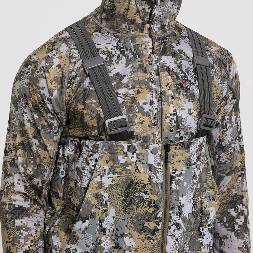 Men's Insulated Waterproof Hunting Bib Overalls – Silent Camo Fabric, 3-in-1 Softshell