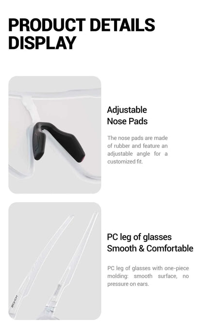 SCVCN Hiking Eyewear Photochromic Bike Cycling Sunglasses Men Outdoor Sports MTB UV400 Goggles Women Running Windproof Glasses