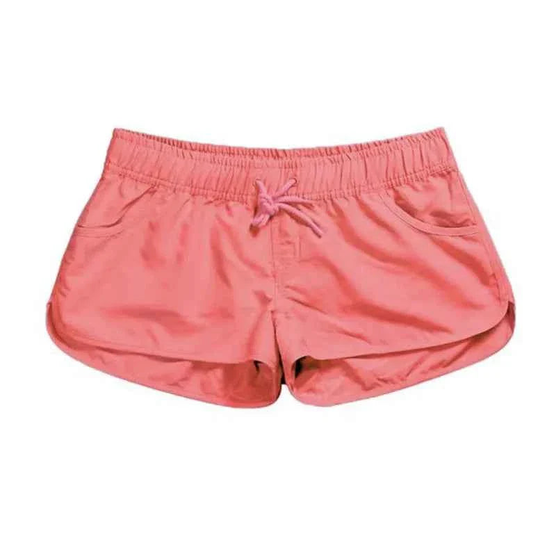2025 Summer Women's Beach Shorts Quick Drying High Waist Tropical Printed Elastic Waist Swimming Shorts Breathable
