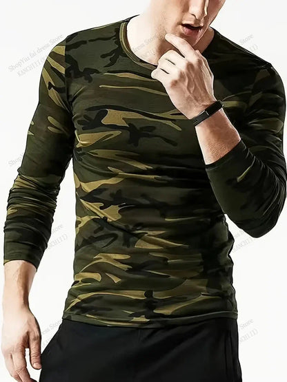 Men's 3D Tree Camo Long Sleeve T-Shirt – Oversized Outdoor Tee