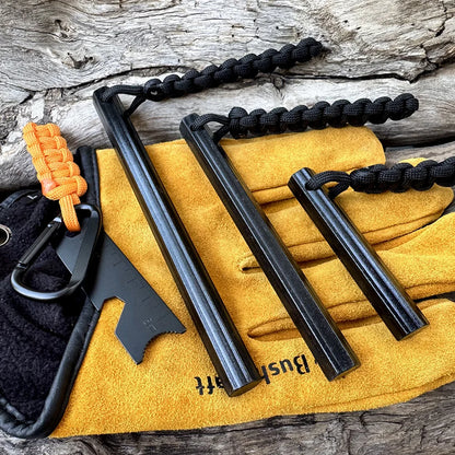 Magnesium Flint Rod Fire Starter Kit with Compass & Whistle – Camping Hiking Survival Tool