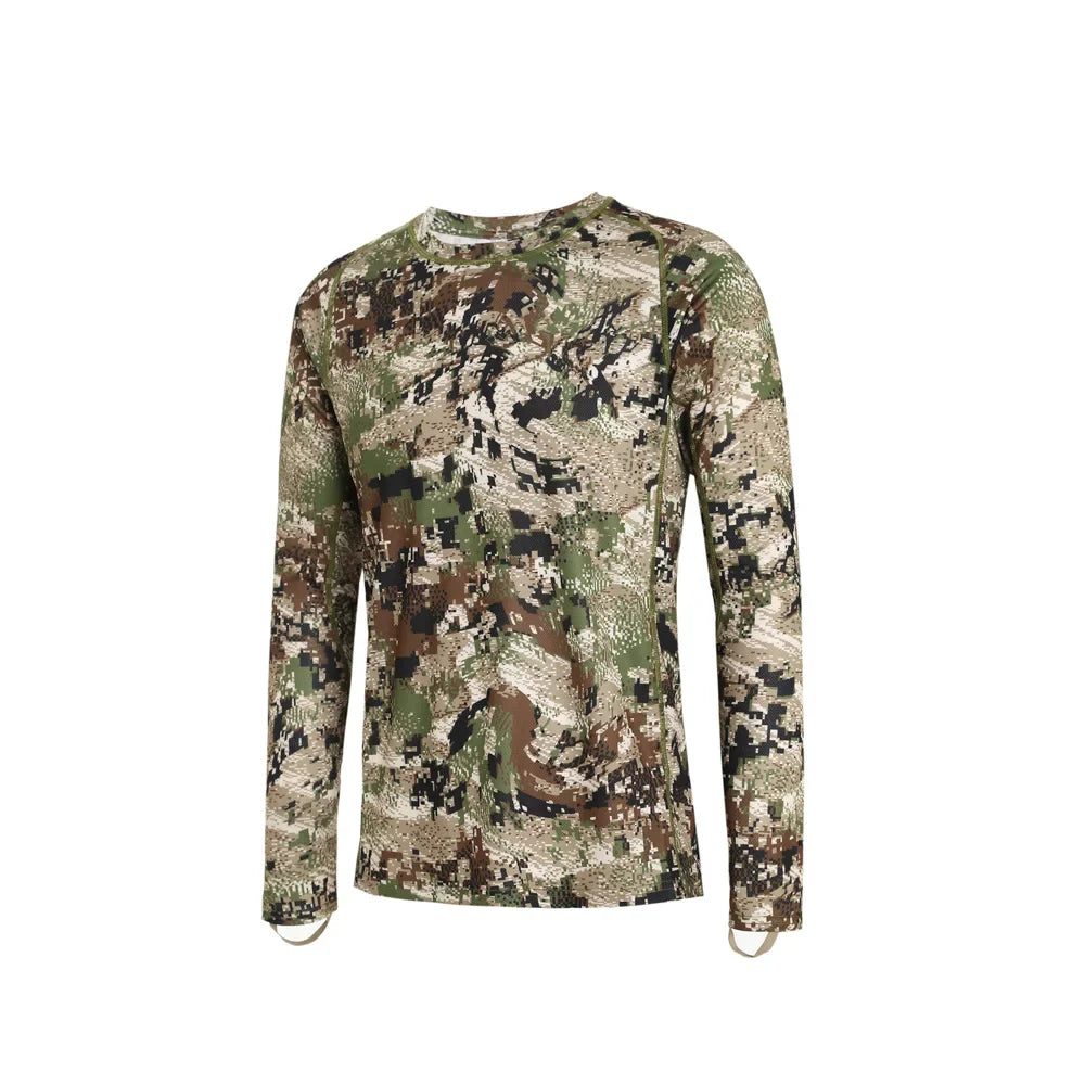 Men's Long Sleeve Camo Hunting & Fishing Pullover – Anti-Bacterial, Quick-Dry, Sizes M–XXXL