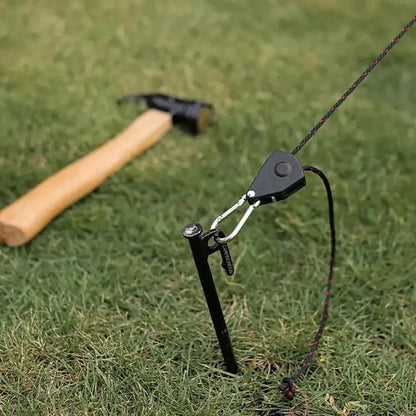 Camping Tent Adjustable Rope Fastener Fixed Buckle Pulley Tensioner Ratchet Hangers Lights Lifting Camping Awning Wind Rope