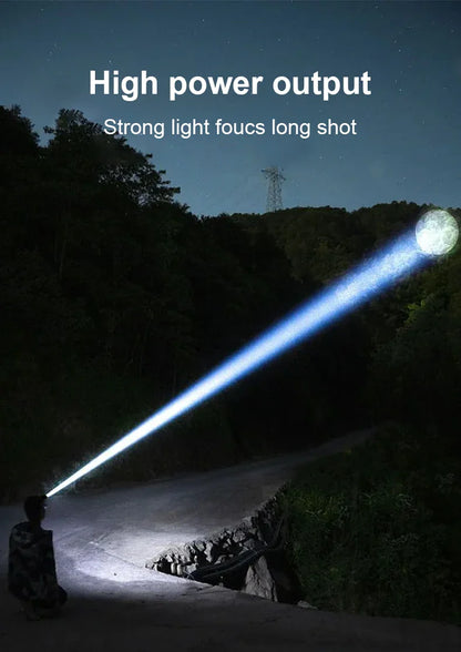 Rechargeable LED Headlamp 1000000LM Head LED Front Flashlight Most Powerful Long Range Headlight Outdoor Fishing Camping Lights