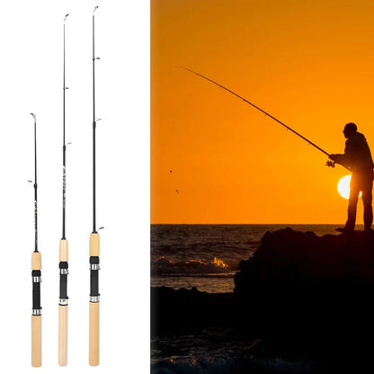 Portable Ice Fishing Pole – Carbon + Epoxy Resin, 60/80/100cm, Lightweight Grip