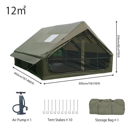 PAKICETUS Inflatable Camping Tent – 4-8 Person Portable 4-Season Waterproof Tent with Windows