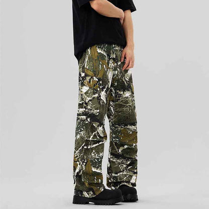 Men's American Camouflage Cargo Pants – High-Waist Cotton Trousers