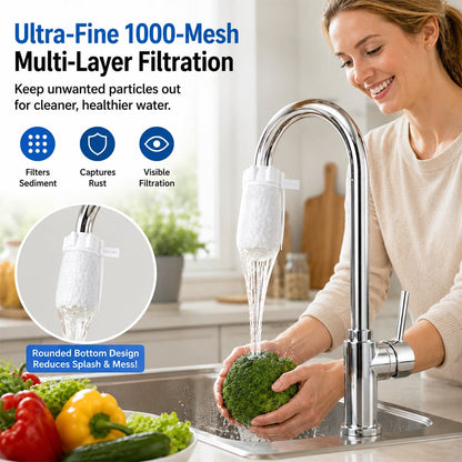 Faucet Filter Cotton Bags - Universal, 100 PCS Splash-Proof Faucet Filter üåüSet