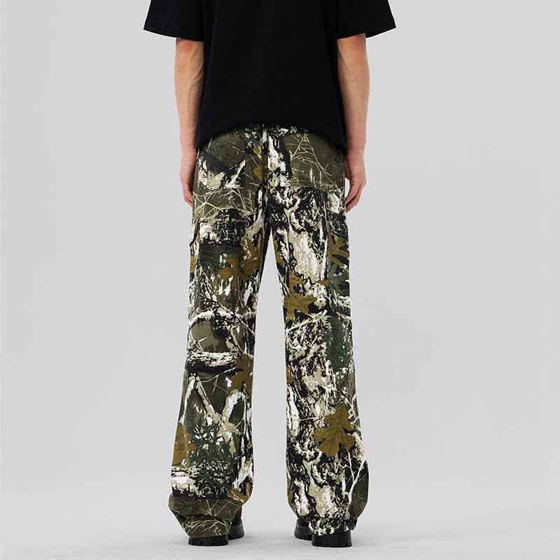 Men's American Camouflage Cargo Pants – High-Waist Cotton Trousers