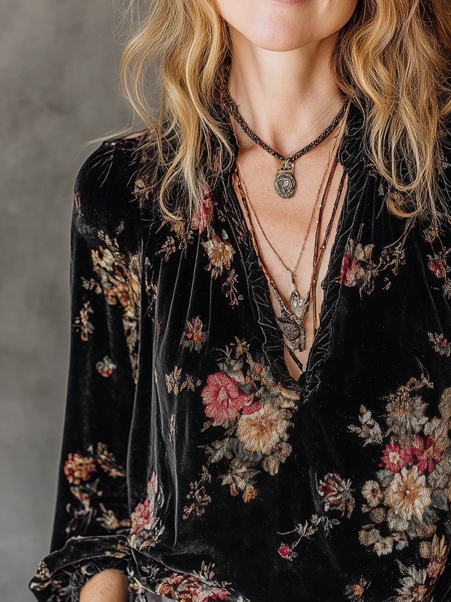 Women's Loose Gold Velvet Top – 3 Styles: Long Sleeve, Off-Shoulder & Vest