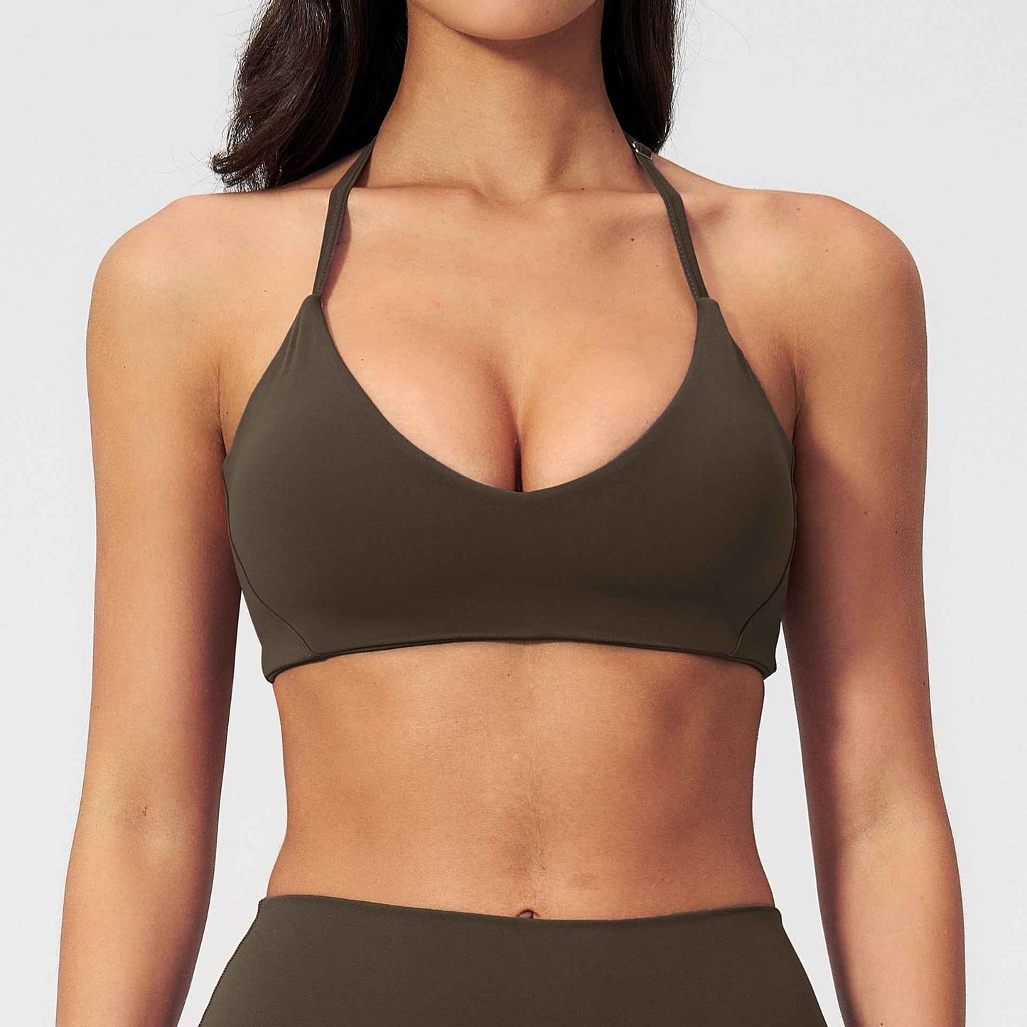 Women's Halter Neck Backless Sports Bra – Active & Yoga Bra