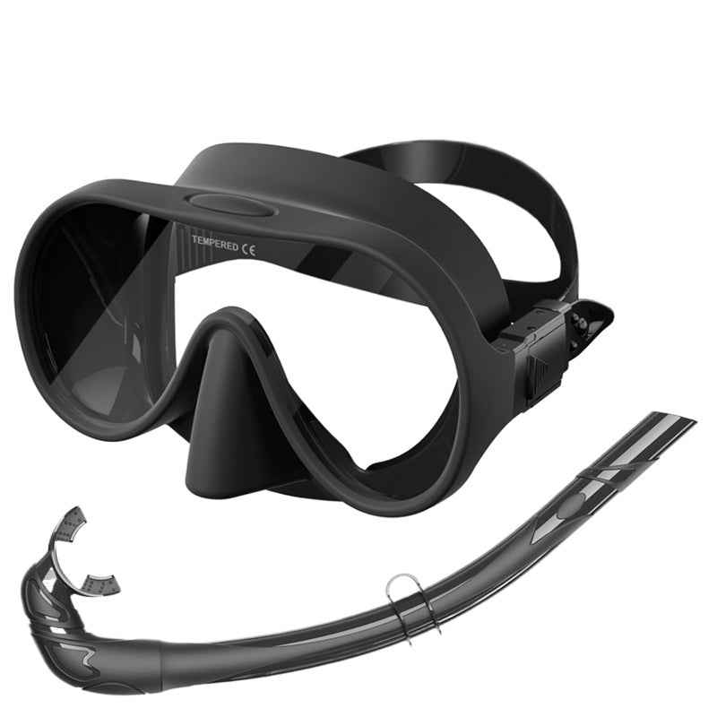 Large-Frame Anti-Fog Swim Goggles with Snorkel – Snorkeling Set