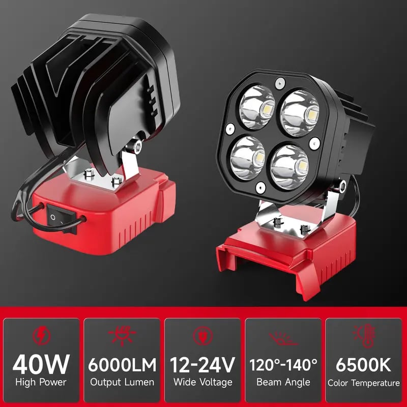 Dailyardtool¬Æ LED Work Light Compatible with Milwaukee 18V Battery/Dewalt 18V&20V Battery