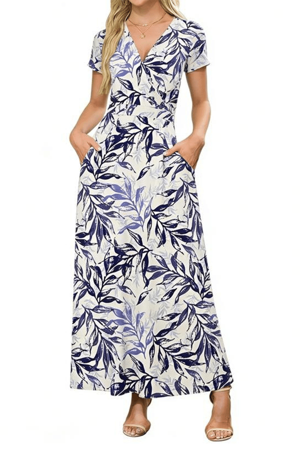 üëó V-Neck Maxi Dress ‚Äî Elegant, Waist-Defining, Comfortable, and Casual Summer Long Dress