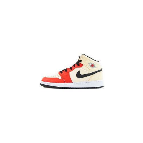 Air Jordan 1 Mid SS (GS) (Muslin/Chile Red-Black-White)