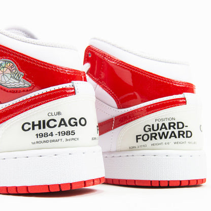 Air Jordan 1 Mid SS GS (White/University Red)