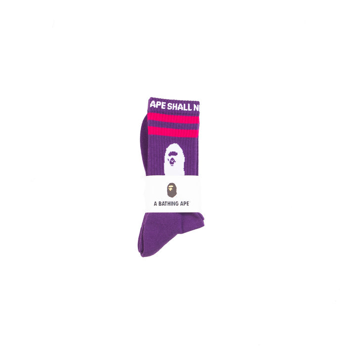 Ape Head Line Socks (Purple)