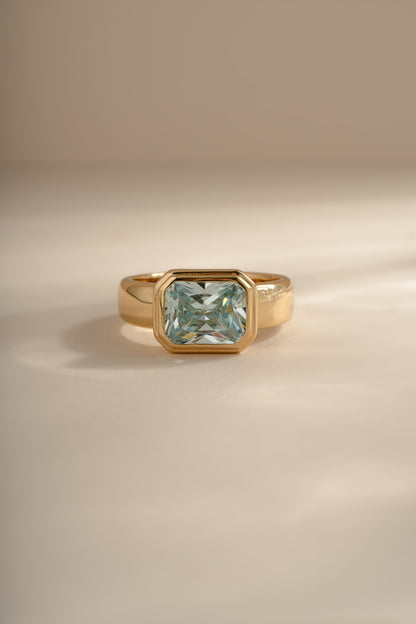 Rectangular Aquamarine Ring