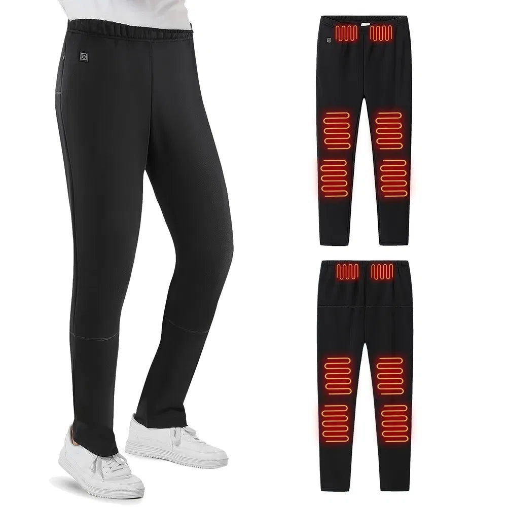USB Heated Pants – 12 Heating Zones, 3 Heat Levels, Unisex, M–3XL