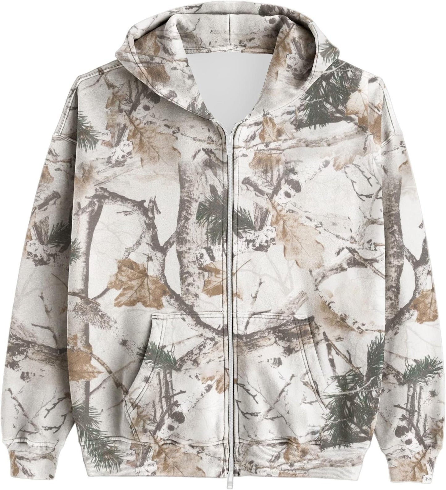 Unisex Printed Hooded Jacket – Casual Zip-Up Outerwear