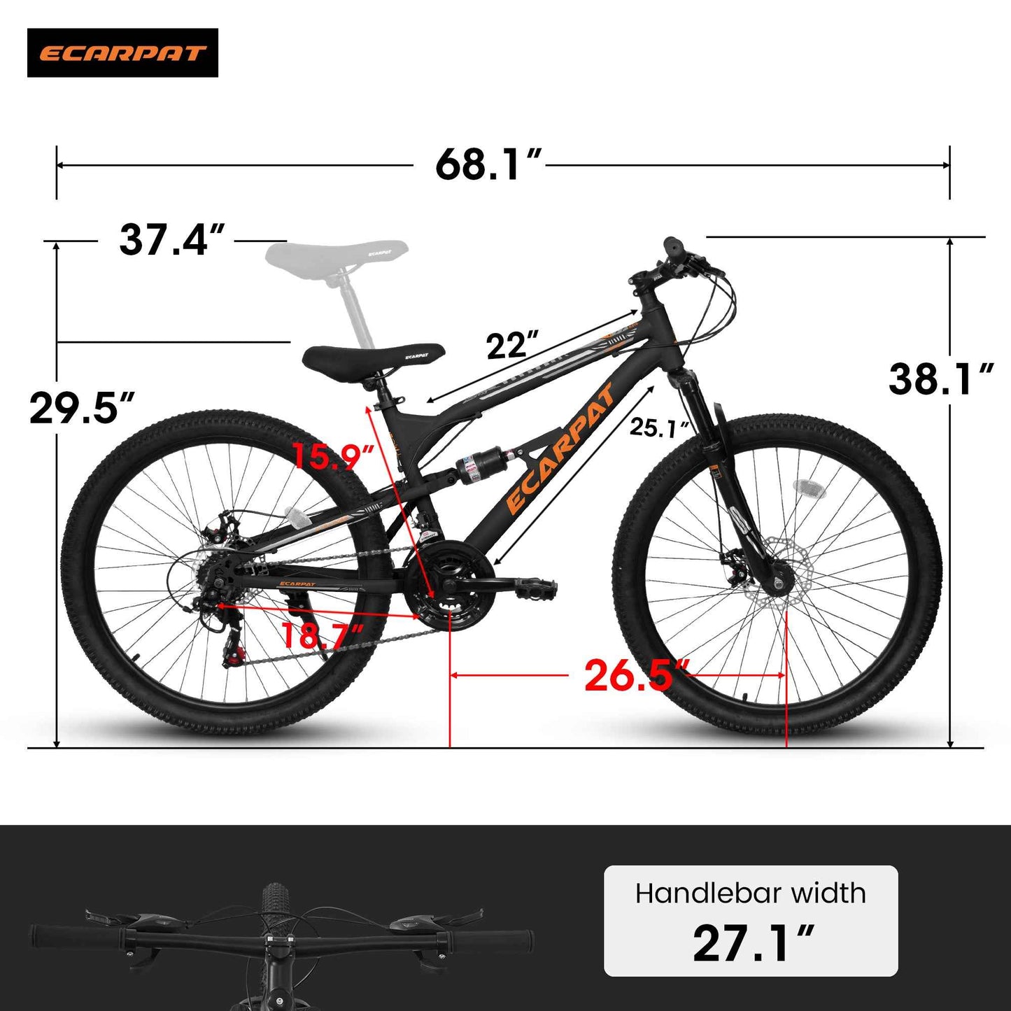 26" Adult Mountain Bike | 21-Speed, Dual Shock Absorption & Disc Brakes
