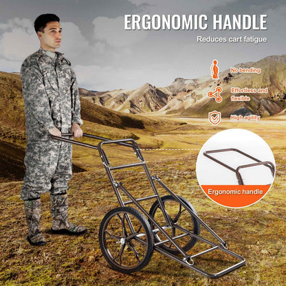 500 lb Folding Deer Cart with 17-Inch Solid Rubber Tires