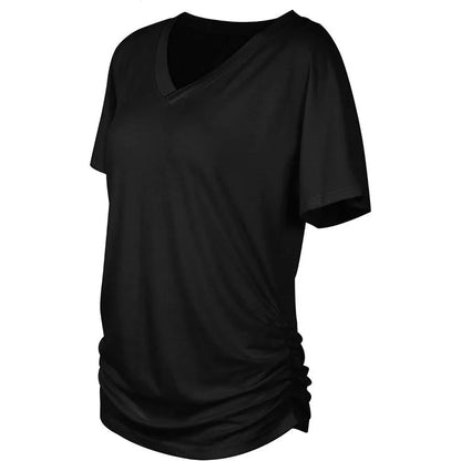 ‚ú®Womens Short Sleeve V Neck Dolman Tops with Side Shirring Loose Fit Shirts