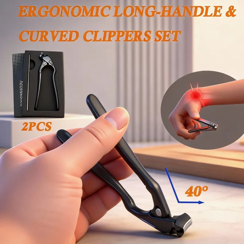 ü•≥2026 HOT SALEü•≥üíû50K+ SOLD!‚ú® ‚úÇÔ∏è Black Curved Nail Clipper ‚Äì Ergonomic & Easy for Seniors üñ§