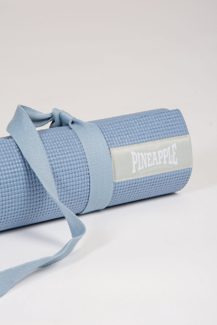 Pineapple light blue exercise mat with soft foamy texture for maximum comfort and durability