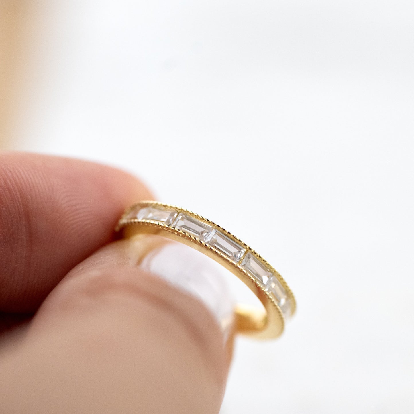Bezeled Baguette Ring