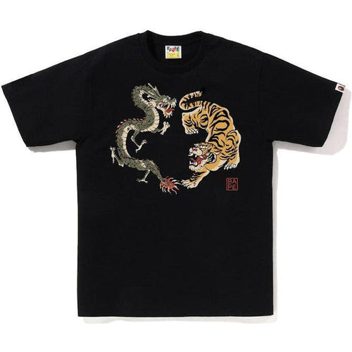 BAPE Japan Culture Tiger and Dragon Tee Black