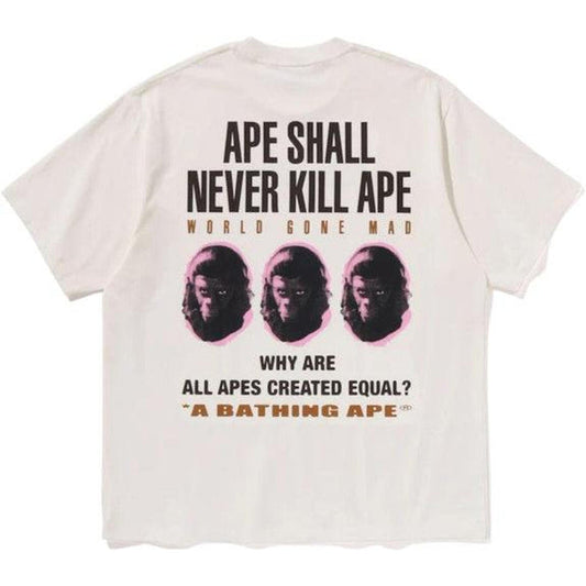 BAPE Slogan Relaxed Fit Tee Ivory
