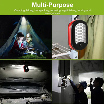 Compact Magnetic Work Light with Hook – 27 LED Camping Flashlight