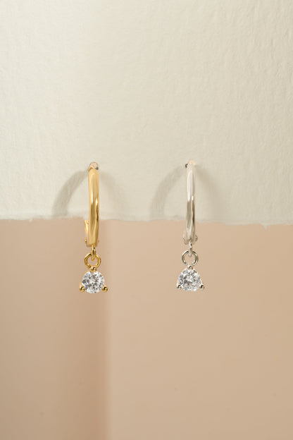Bezel Charm Huggies