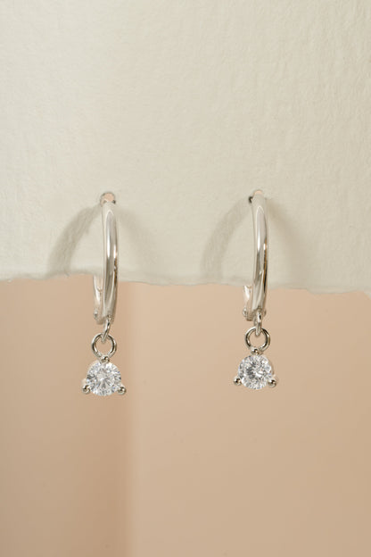 Bezel Charm Huggies