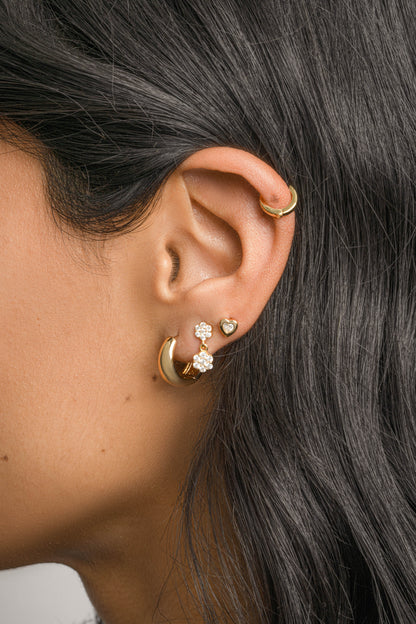 Bezel Heart Studs