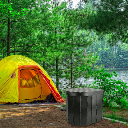 Foldable Portable Camping Toilet with Lid, Carry Bag & Garbage Bags