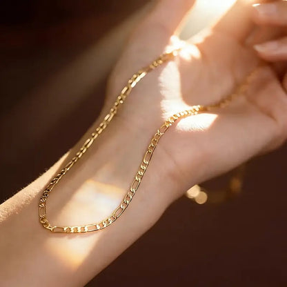 Elegant 2-Piece 18K Gold Jewelry Set ‚Äì Bracelet & Necklace for Men & Women