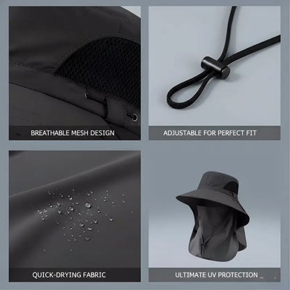 üåûSpring/Summer Fisherman's Hat Detachable Outdoor Sun-Protective Face CoveringüèïÔ∏è (Adjustable & Lightweight Comfort & Unisex Fit)