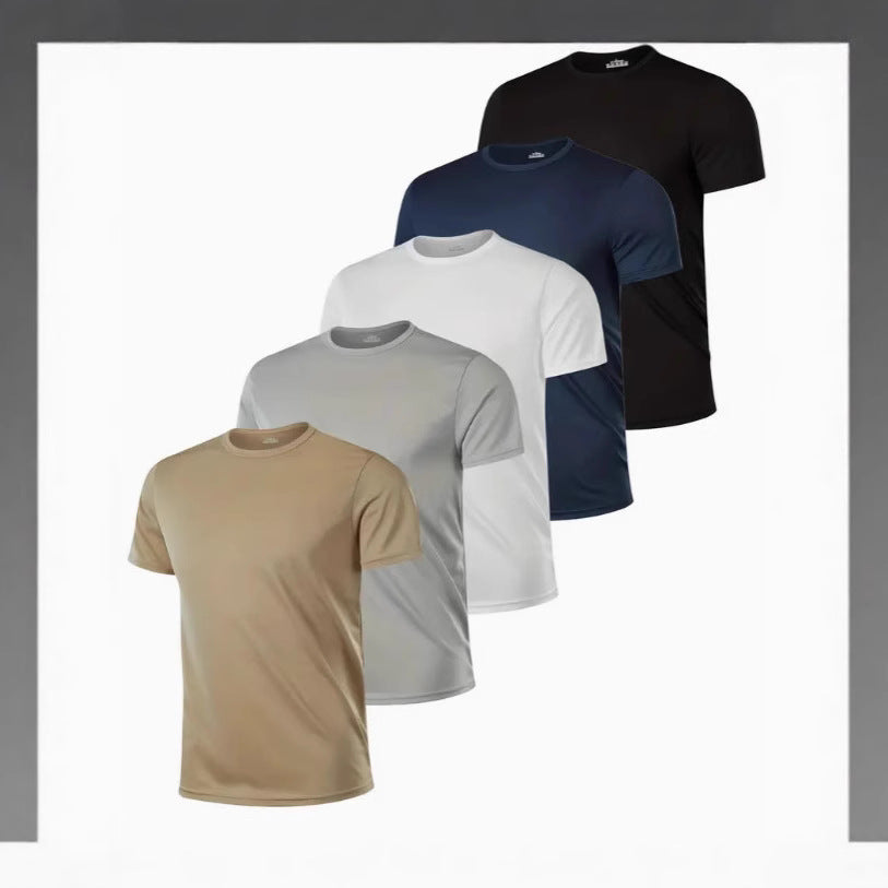 Men's Letter Print Crew Neck Short-Sleeve T-Shirt 5-Pack