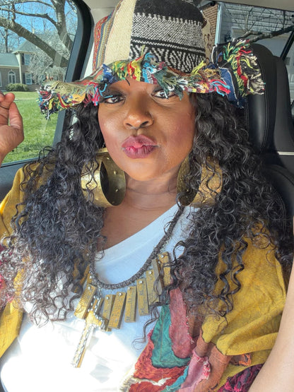 üé©üçÑFrayed Patchwork Bucket Hat(‚ú®Shapeable Brim One-of-a-Kind Style)