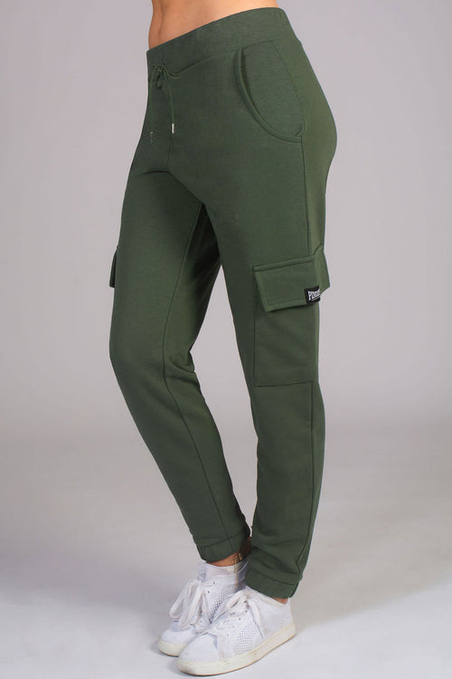 Pineapple soft cargo joggers for women in khaki colourway