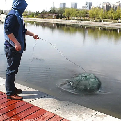 Foldable Fishing Bait Trap Net – 6-Sided, 360° Entry for Fish, Shrimp & Crab