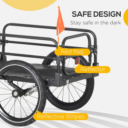 Bike Cargo Trailer & Wagon | 88 lb Capacity, Suspension & Triple Safety Visibility