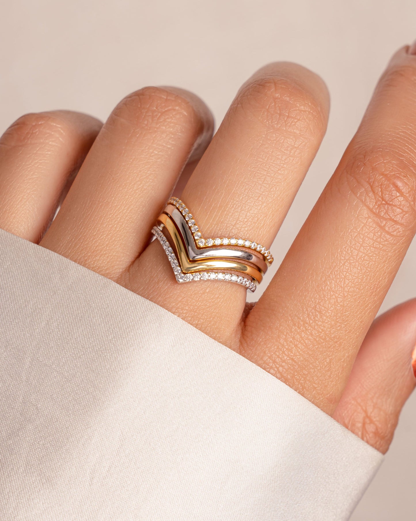 Chevron Ring Set