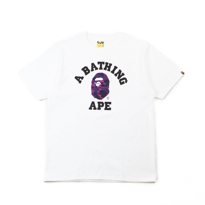 Color Camo College Tee (White/Purple)
